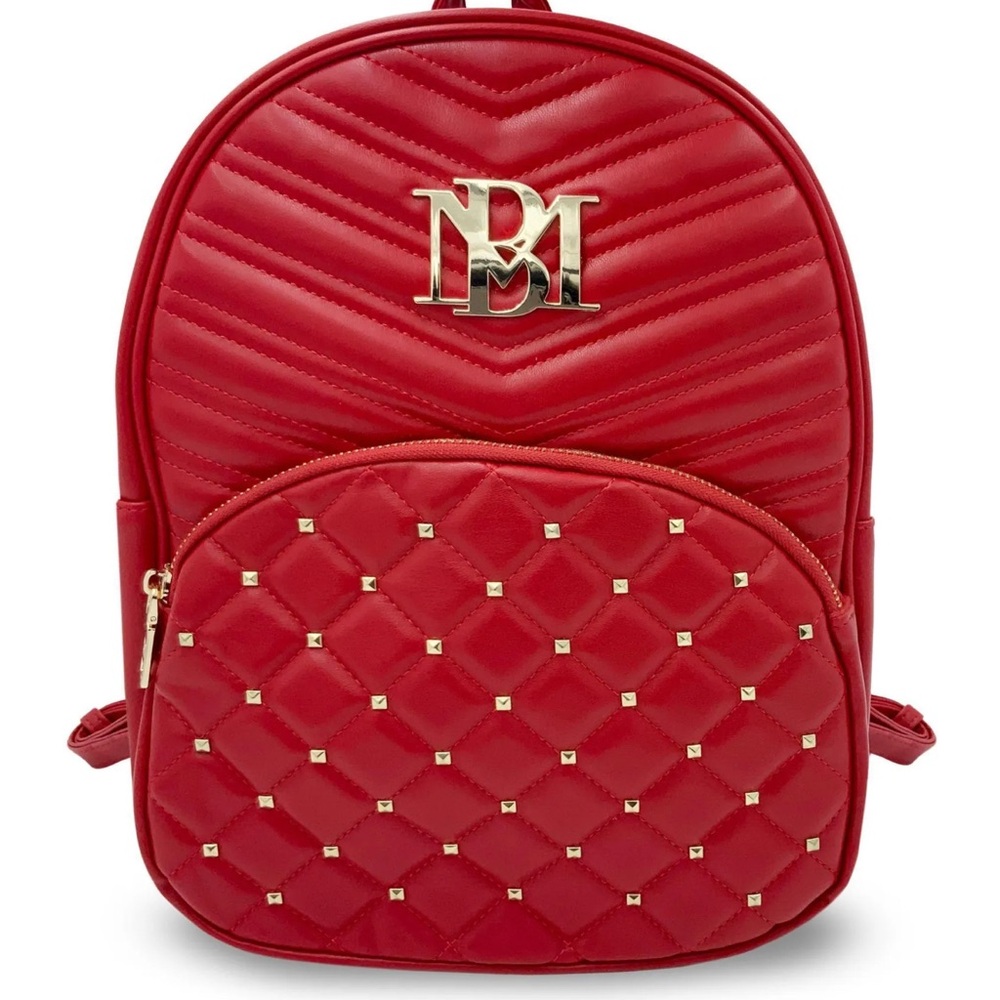 Badgley Mischka Red Backpack with gold accents NWT